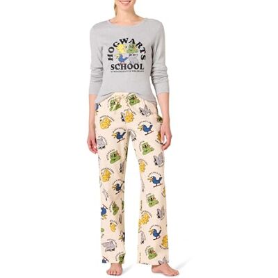Amazon Damen Schlaf-Set leichte Flanellhose und langärmeliges-T-Shirt, Harry Potter Hogwarts – Damen, M Amazon Damen Schlaf-Set leichte Flanellhose und langärmeliges-T-Shirt, Harry Potter Hogwarts – Damen, M