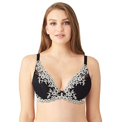 Wacoal Damen Embrace Tiefem Ausschnitt, Wandelbarer Kontur Plunge-BH, Durchsichtig, Schwarz, F Wacoal Damen Embrace Tiefem Ausschnitt, Wandelbarer Kontur Plunge-BH, Durchsichtig, Schwarz, F
