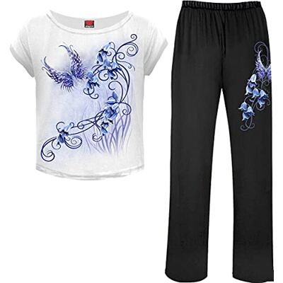Spiral Bluebell Fairy 4Pc Gothic Pyjama Set M Spiral Bluebell Fairy 4Pc Gothic Pyjama Set M