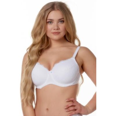 After Eden Damen Full Cover In Recycled Fabric and Lace Bra, Weiß, 80D EU After Eden Damen Full Cover In Recycled Fabric and Lace Bra, Weiß, 80D EU