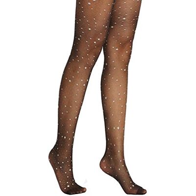 ANNULOYA Aoredone Damenstrumpfhose mit Sternen, hohe Taille, Schwarz Schwarz Einheitsgröße ANNULOYA Aoredone Damenstrumpfhose mit Sternen, hohe Taille, Schwarz Schwarz Einheitsgröße