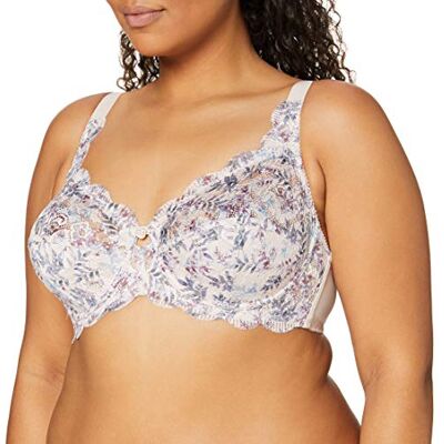 Susa Latina 8008-379 Women's Skin-Print Floral Non-Padded Underwired Full Cup Bra 75E Susa Latina 8008-379 Women's Skin-Print Floral Non-Padded Underwired Full Cup Bra 75E