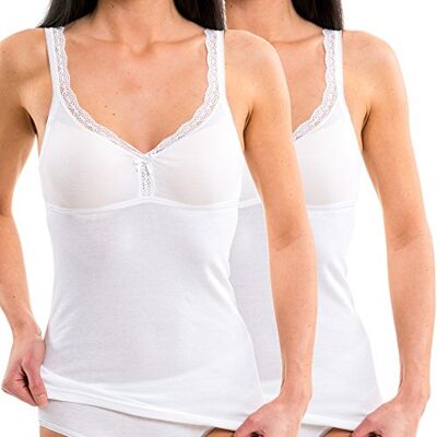 HERMKO 2er Pack Damen BH-Hemd Unterhemd mit Spitze für Cup B + C Weicher, hochwertiger Baumwolle/Modal Mix 175803850 HERMKO 2er Pack Damen BH-Hemd Unterhemd mit Spitze für Cup B + C Weicher, hochwertiger Baumwolle/Modal Mix 175803850