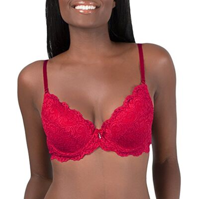 Smart & Sexy Damen Signature Lace Push-up BH, Nein Nein Rot, 80D Smart & Sexy Damen Signature Lace Push-up BH, Nein Nein Rot, 80D
