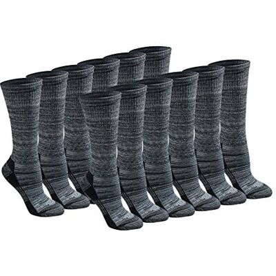 Dickies Damen Dri-tech Fashion Moisture Control Crew, Erhältlich in S-XL (5, 6, Socken, Schwarz meliert (12 Paar), Medium (24er Pack) Dickies Damen Dri-tech Fashion Moisture Control Crew, Erhältlich in S-XL (5, 6, Socken, Schwarz meliert (12 Paar), Medium (24er Pack)