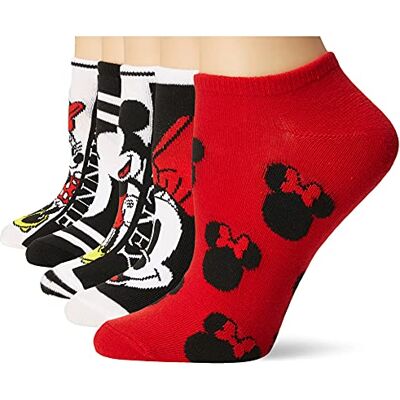 Disney , 5er-Pack Sneaker-Socken für Damen mit Mickey-Mouse-Motiv, 42-44.5 EU Disney , 5er-Pack Sneaker-Socken für Damen mit Mickey-Mouse-Motiv, 42-44.5 EU