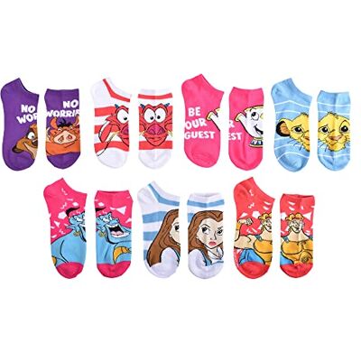 Disney Damen No Show Socken, Neon Pink 90s (7er Pack), Einheitsgröße Disney Damen No Show Socken, Neon Pink 90s (7er Pack), Einheitsgröße