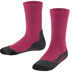 FALKE Unisex Kinder Wandersocken TK2 K So Wolle Funktionsmaterial antiblasen dick 1 Paar, Rot Rose 8564, 35-38 FALKE Unisex Kinder Wandersocken TK2 K So Wolle Funktionsmaterial antiblasen dick 1 Paar, Rot Rose 8564, 35-38