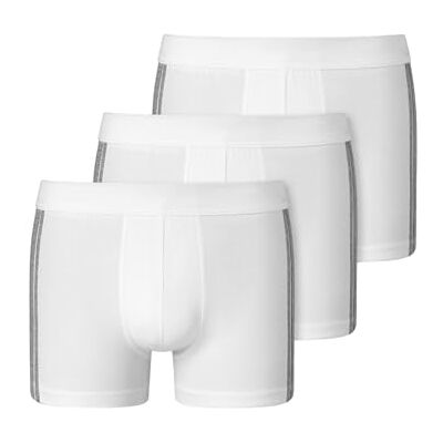 Schiesser Herren 3 Pack Softbund Und Streifen 95/5 Organic Boxershorts, Weiss_173816, M EU Schiesser Herren 3 Pack Softbund Und Streifen 95/5 Organic Boxershorts, Weiss_173816, M EU
