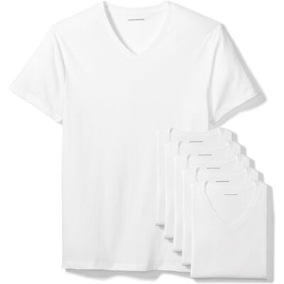Amazon Unterhemden Herren mit V-Ausschnitt, Atmungsaktiv, Baumwolle, 6er-Pack, Weiß, XS Amazon Unterhemden Herren mit V-Ausschnitt, Atmungsaktiv, Baumwolle, 6er-Pack, Weiß, XS