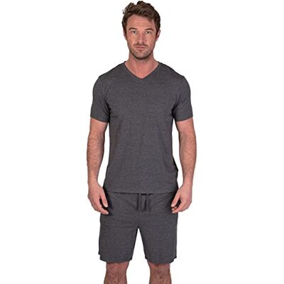 Light & Shade Pyjama-Set mit Oberteil und kurzer Hose für Herren, Holzkohle Mergel, S Light & Shade Pyjama-Set mit Oberteil und kurzer Hose für Herren, Holzkohle Mergel, S
