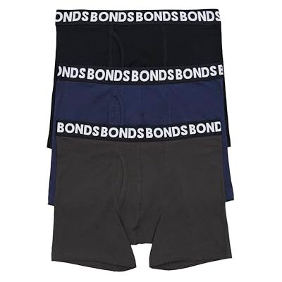 Bonds Herren Unterwäsche Boxershorts Pack Everyday Men Boxer Briefs Mid-Length Cotton Blend Underwear 3er Pack, Marineblau/Everynight/Schwarz, Medium Bonds Herren Unterwäsche Boxershorts Pack Everyday Men Boxer Briefs Mid-Length Cotton Blend Underwear 3er Pack, Marineblau/Everynight/Schwarz, Medium