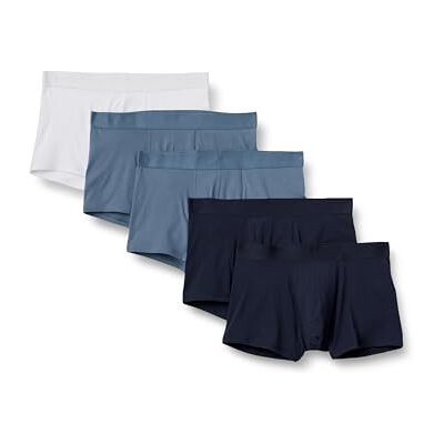 Amazon Herren Unterhosen, Boxershorts ohne Eingriff aus Baumwolljersey, 5er-Pack, Blau/Marineblau Blau/Weiß, XXS Amazon Herren Unterhosen, Boxershorts ohne Eingriff aus Baumwolljersey, 5er-Pack, Blau/Marineblau Blau/Weiß, XXS
