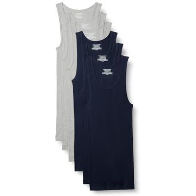 Amazon Unterhemden Herren, Leichtes Tank-Design, 6er-Pack, Marineblau/Mittelgrau Meliert, S Amazon Unterhemden Herren, Leichtes Tank-Design, 6er-Pack, Marineblau/Mittelgrau Meliert, S