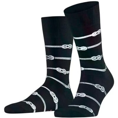 FALKE Herren Socken Sailing Rope M So Baumwolle Leinen gemustert 1 Paar, Schwarz Black 3000, 41-42 FALKE Herren Socken Sailing Rope M So Baumwolle Leinen gemustert 1 Paar, Schwarz Black 3000, 41-42