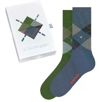 Burlington Herren Socken Basic Gift Box M So Baumwolle gemustert 2 Paar, Grün Green 0074, 40-46 Burlington Herren Socken Basic Gift Box M So Baumwolle gemustert 2 Paar, Grün Green 0074, 40-46