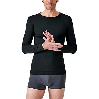 Damart Herren Langärmeliges Interlock-T-Shirt Unterwäsche, Schwarz, XL Damart Herren Langärmeliges Interlock-T-Shirt Unterwäsche, Schwarz, XL