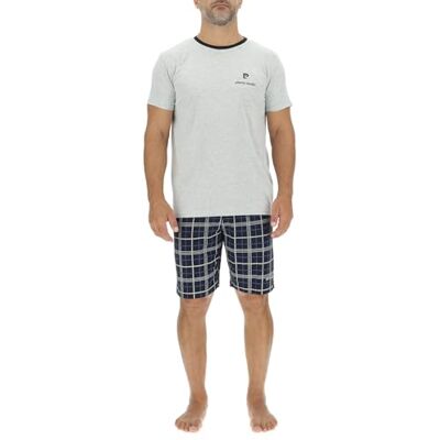 pierre cardin underwear Pyjama für Herren, kurz, Baumwolle, Nachtwäsche, Set aus T-Shirt und Shorts, Grau meliert/Schwarz, M pierre cardin underwear Pyjama für Herren, kurz, Baumwolle, Nachtwäsche, Set aus T-Shirt und Shorts, Grau meliert/Schwarz, M