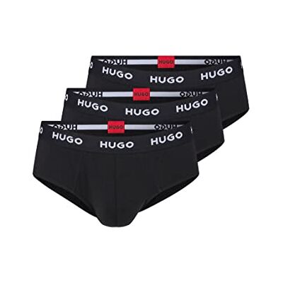 HUGO Herren HIPBRIEF TRIPLETPACK Dreier-Pack Slips aus Stretch-Baumwolle mit Logo am Bund HUGO Herren HIPBRIEF TRIPLETPACK Dreier-Pack Slips aus Stretch-Baumwolle mit Logo am Bund