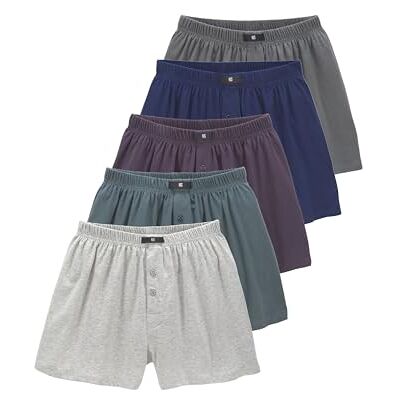 H.I.S Herren Weiter Boxer Baumwoll-Mix, Weich, elastisch & formstabil, Komfortbund, Weiter Schnitt mit Eingriff & Knopfleiste H.I.S Herren Weiter Boxer Baumwoll-Mix, Weich, elastisch & formstabil, Komfortbund, Weiter Schnitt mit Eingriff & Knopfleiste