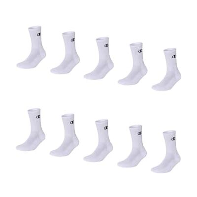 Champion 10er-Pack Unisex-Sneakersocken, Weiß Champion 10er-Pack Unisex-Sneakersocken, Weiß