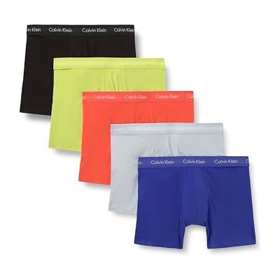 Calvin Herren 5er Pack Boxershorts Briefs Stretch, Mehrfarbig (Green Bloom/Dazzling Blue/Black/), M Calvin Herren 5er Pack Boxershorts Briefs Stretch, Mehrfarbig (Green Bloom/Dazzling Blue/Black/), M