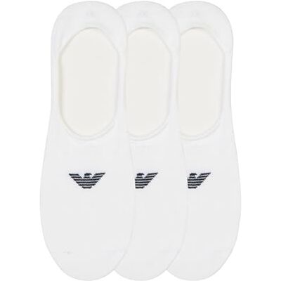 Giorgio Armani Herren Casual Cotton 3-pack Footie 3er-Pack Socken, Weiß/Weiß/Weiß, S-M EU Giorgio Armani Herren Casual Cotton 3-pack Footie 3er-Pack Socken, Weiß/Weiß/Weiß, S-M EU