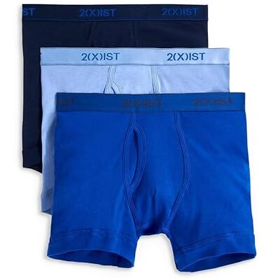 2(X)IST )IST)ist)IST Herren Boxershorts aus Baumwolle, 3er-Pack, Marineblau/Kobaltblau/Porzellan, Small 2(X)IST )IST)ist)IST Herren Boxershorts aus Baumwolle, 3er-Pack, Marineblau/Kobaltblau/Porzellan, Small