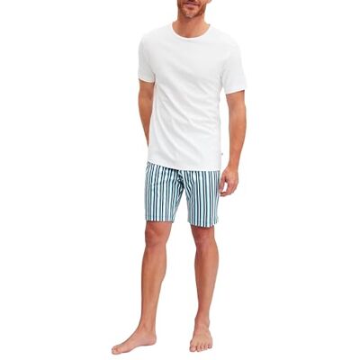 CALIDA Relax Streamline Kurz-Pyjama Herren Weiss 56 CALIDA Relax Streamline Kurz-Pyjama Herren Weiss 56
