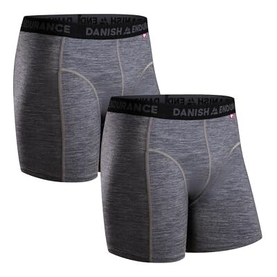DANISH ENDURANCE Merino Boxershorts Herren, 2er Pack Merino Boxershorts mit oder ohne Eingriff, Geruchshemmend & Schweißableitend mit flachen Nähten, für Sport, Wandern & Alltag DANISH ENDURANCE Merino Boxershorts Herren, 2er Pack Merino Boxershorts mit oder ohne Eingriff, Geruchshemmend & Schweißableitend mit flachen Nähten, für Sport, Wandern & Alltag
