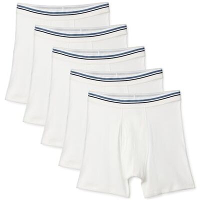 Amazon Herren Atmungsaktive Boxershorts aus Baumwolle, ohne Etikett, 5er-Pack, Weiß, 6XL Große Größen Amazon Herren Atmungsaktive Boxershorts aus Baumwolle, ohne Etikett, 5er-Pack, Weiß, 6XL Große Größen