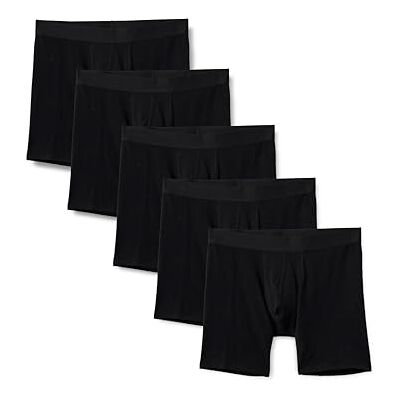 Amazon Herren Unterhosen, Boxershorts ohne Eingriff aus Baumwolljersey, 5er-Pack, Schwarz, XS Amazon Herren Unterhosen, Boxershorts ohne Eingriff aus Baumwolljersey, 5er-Pack, Schwarz, XS