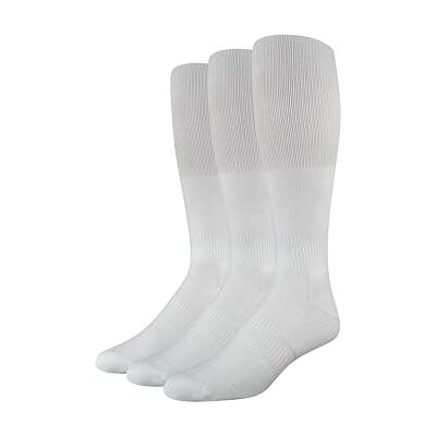 Amazon Herren Fußballsocken, Sportliche Passform über der Wade mit Zonenpolsterung und Fußgewölbeunterstützung, 3er-Pack, Weiß, 41-45 Amazon Herren Fußballsocken, Sportliche Passform über der Wade mit Zonenpolsterung und Fußgewölbeunterstützung, 3er-Pack, Weiß, 41-45