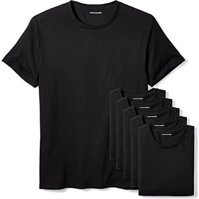 Amazon Herren Slim Fit-Unterhemden mit Rundhalsausschnitt, 6er Pack, Schwarz Kurzarm, XL Amazon Herren Slim Fit-Unterhemden mit Rundhalsausschnitt, 6er Pack, Schwarz Kurzarm, XL