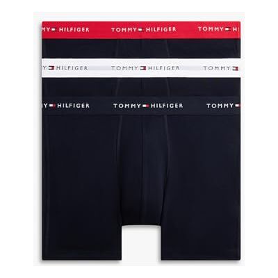 Tommy Hilfiger Herren 3er Pack Boxershorts Briefs mit Logobund, Mehrfarbig (Primary Red/White/Desert Sky), XXL Tommy Hilfiger Herren 3er Pack Boxershorts Briefs mit Logobund, Mehrfarbig (Primary Red/White/Desert Sky), XXL