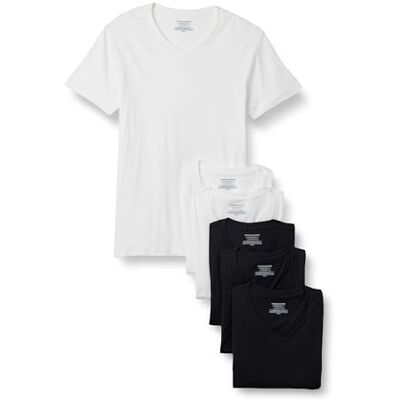 Amazon Unterhemden Herren mit V-Ausschnitt, Atmungsaktiv, Baumwolle, 6er-Pack, Schwarz/Weiß, XS Amazon Unterhemden Herren mit V-Ausschnitt, Atmungsaktiv, Baumwolle, 6er-Pack, Schwarz/Weiß, XS