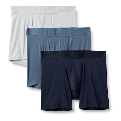 Amazon Herren Boxershorts aus Mikrofaser, Unterwäsche, 3er-Pack, Blau/Hellgrau/Marineblau Blau, XL Amazon Herren Boxershorts aus Mikrofaser, Unterwäsche, 3er-Pack, Blau/Hellgrau/Marineblau Blau, XL
