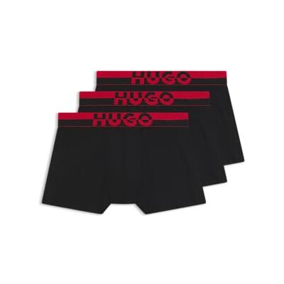 HUGO Herren Trunk TR. Split Logo Dreierpack eng anliegende Boxershorts mit kurzem Bein und Split-Logo am Bund HUGO Herren Trunk TR. Split Logo Dreierpack eng anliegende Boxershorts mit kurzem Bein und Split-Logo am Bund