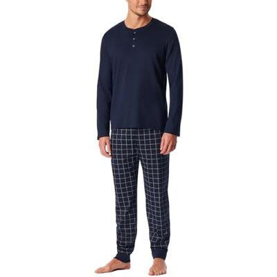 Schiesser Herren Schlafanzug lang wärmere Baumwolle Fein Interlock Schiesser Herren Schlafanzug lang wärmere Baumwolle Fein Interlock