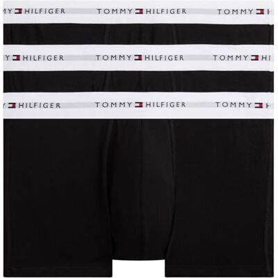 Tommy Hilfiger Herren 3er Pack Boxershorts Trunks aus Baumwolle mit Stretch, Schwarz (Black/Black/Black), XXL Tommy Hilfiger Herren 3er Pack Boxershorts Trunks aus Baumwolle mit Stretch, Schwarz (Black/Black/Black), XXL