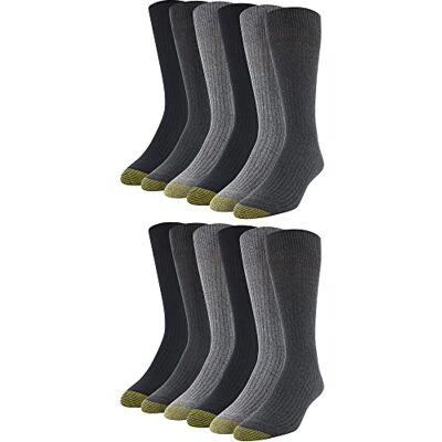 Gold Toe Herren Stanton Crew Socks, Multipairs Socken, Charcoal/Grey Marl/Black (12-pairs), L EU Gold Toe Herren Stanton Crew Socks, Multipairs Socken, Charcoal/Grey Marl/Black (12-pairs), L EU