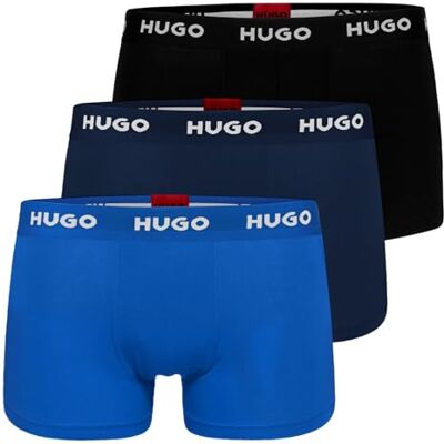 HUGO Herren Trunk Triplet Pack Dreierpack eng anliegende Boxershorts mit kurzem Bein und Jacquard-Logo am Bund HUGO Herren Trunk Triplet Pack Dreierpack eng anliegende Boxershorts mit kurzem Bein und Jacquard-Logo am Bund