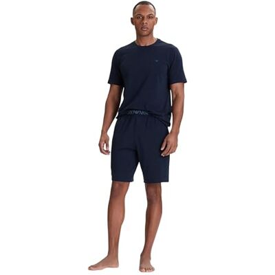 Giorgio Armani Herren Endurance T-Shirt + Shorts, Pyjama, Blau, Größe L Giorgio Armani Herren Endurance T-Shirt + Shorts, Pyjama, Blau, Größe L