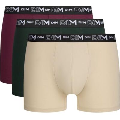 DIM Herren Boxer 3er Pack Atmungsaktive Stretch-Baumwolle Optimaler Halt Ohne Etikett DIM Herren Boxer 3er Pack Atmungsaktive Stretch-Baumwolle Optimaler Halt Ohne Etikett