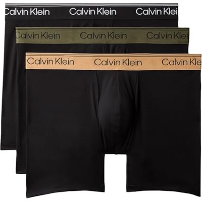 Calvin Herren-Boxershorts, Schwarz/Bronze Flash Wb/Schwarz/Oliv, L Calvin Herren-Boxershorts, Schwarz/Bronze Flash Wb/Schwarz/Oliv, L