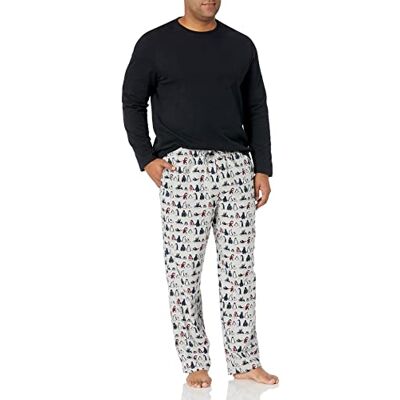 Amazon Herren-Schlafanzug-Set aus weichem Flanell (erhältlich in Big & Tall), Schwarz/Pinguin, Größe M Amazon Herren-Schlafanzug-Set aus weichem Flanell (erhältlich in Big & Tall), Schwarz/Pinguin, Größe M