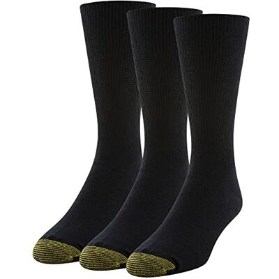 Gold Toe Herren Nicht bindende Crew, 3 Paar Socken, schwarz, Large (3er Pack) Gold Toe Herren Nicht bindende Crew, 3 Paar Socken, schwarz, Large (3er Pack)
