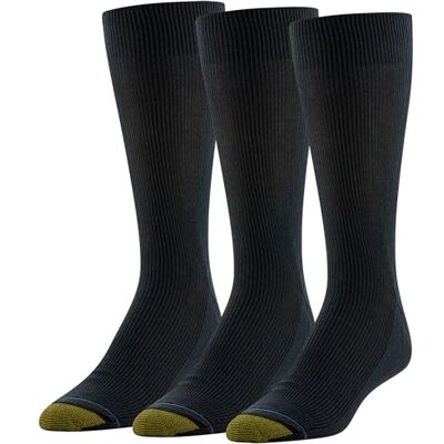 Gold Toe Herren Metropolitan Crew Dress Socken, 3 Paar, Marineblau, Large Gold Toe Herren Metropolitan Crew Dress Socken, 3 Paar, Marineblau, Large