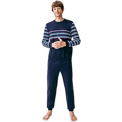 Damart Herren Pyjama Thermolactyl Zweiteiliger Schlafanzug, Blau (Marine Rayé 08133), Large Damart Herren Pyjama Thermolactyl Zweiteiliger Schlafanzug, Blau (Marine Rayé 08133), Large