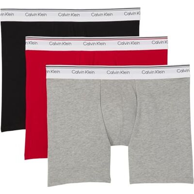 Calvin Herren 3er Pack Boxershorts Briefs Balance mit Logobund, Mehrfarbig (Empower/Grey Heather/Black), M Calvin Herren 3er Pack Boxershorts Briefs Balance mit Logobund, Mehrfarbig (Empower/Grey Heather/Black), M